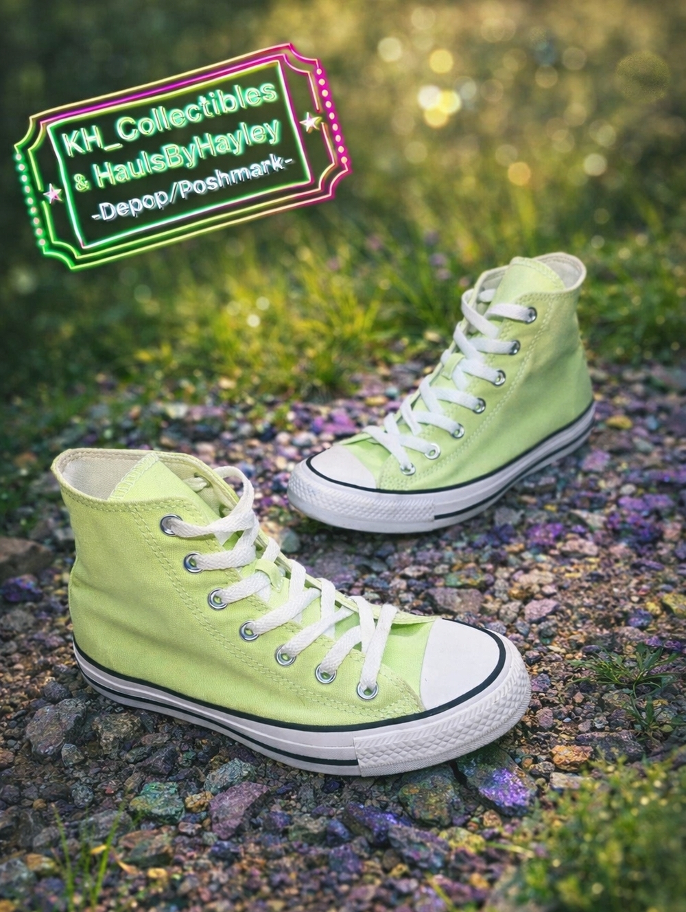 Converse Chuck Taylor All Star High Top Sour Melon Neon Green Sneakers M5 W7